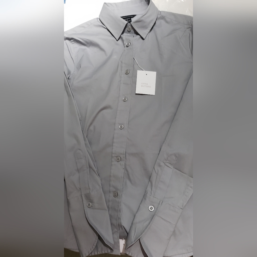 Vicotria's Secret Moda International Button Down Top -Gray - Picture 11 of 11